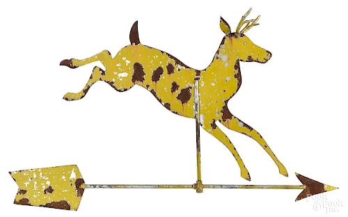 Zinc leaping stag weathervane