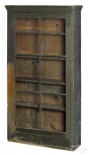 Painted pine display cabinet
