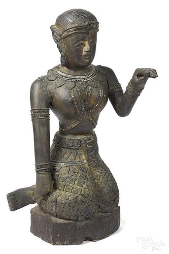 Thai carved and painted temple figure