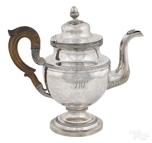Philadelphia coin silver teapot