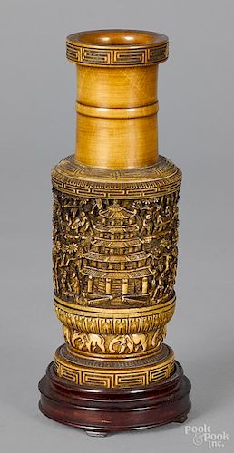 Chinese carved bamboo vase