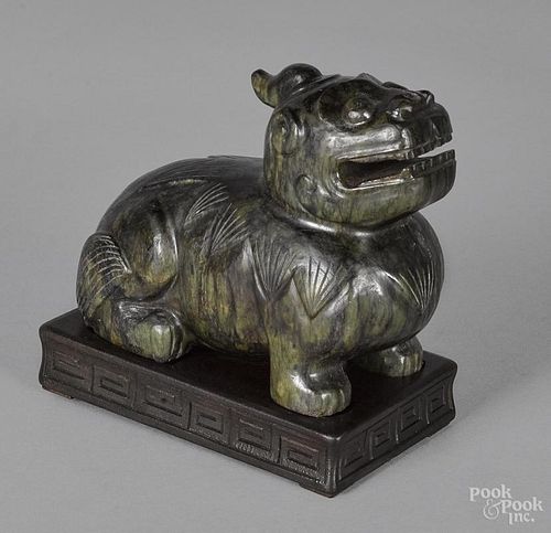 Chinese carved jade foo lion