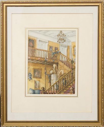 HAROLD MALET: THE HALL AND STAIRS, RACKETTS