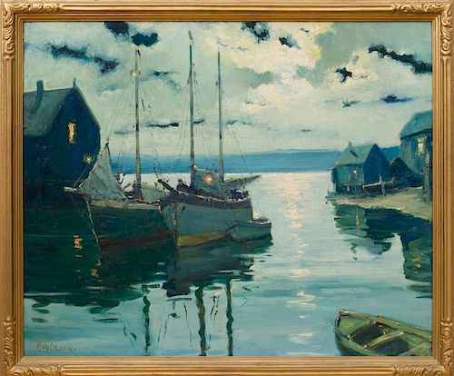 ATTRIBUTED TO ANTHONY THIEME (1888-1954): MOONLIGHT, EASTPORT