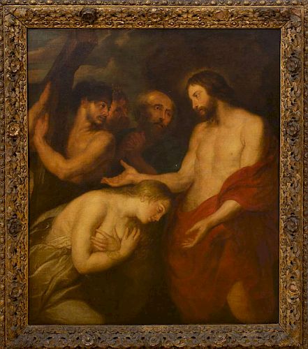 FOLLOWER OF ANTHONY VAN DYCK (1599-1641): CHRIST BLESSING MARY MAGDALENE