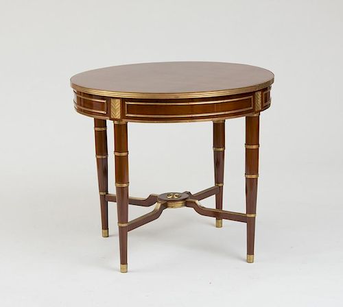 RUSSIAN NEOCLASSICAL BRASS-MOUNTED MAHOGANY CENTER TABLE