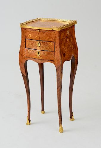 LOUIS XV ORMOLU-MOUNTED TULIPWOOD, SYCAMORE AND FRUITWOOD MARQUETRY TABLE EN CHIFFONNIÈRE, STAMPED MIGEON JME