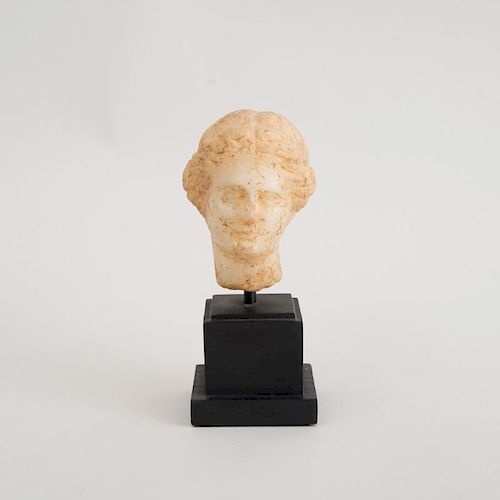 HELLENISTIC CARVED MARBLE HEAD OF APHRODITE