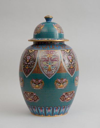 CHINESE CLOISONNÉ LARGE JAR AND COVER