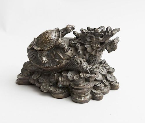 CHINESE BRONZE TURTLE EMBLEMATIC OF THE NORTH