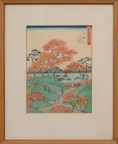 UTAGAWA HIROSHIGE (1796-1858): AN AUTUMN SCENE AT KAIANJI IN TOKYO; AND A NEW YEAR SCENE AT YANAGISHIMA IN TOKYO