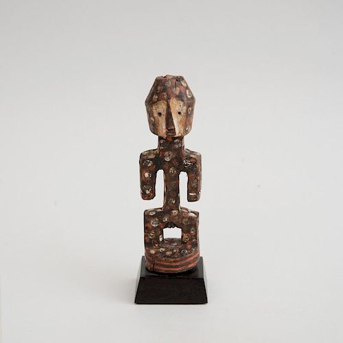 LENGOLA CARVED AND PAINTED WOOD FEMALE FIGURE