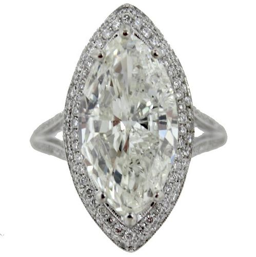 5.84 Carat Marquise Brilliant Cut Diamond Ring.