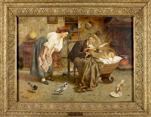 Eugenio Zampighi (Italy, 1859-1944) oil on canvas