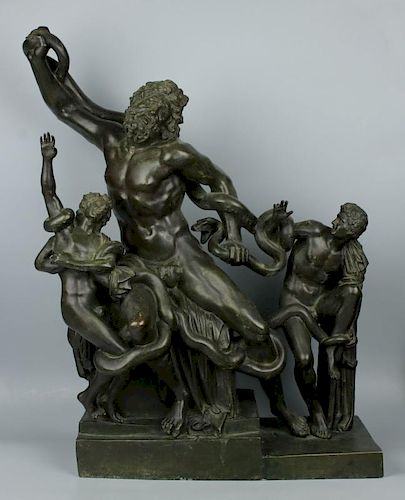 Antique Large 23" Bronze "Laocoon and His Sons"