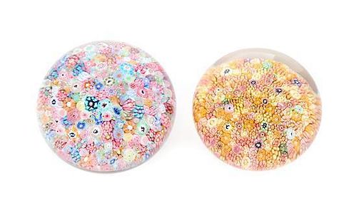 * Attributed to Baccarat, , two millefiori paperweights