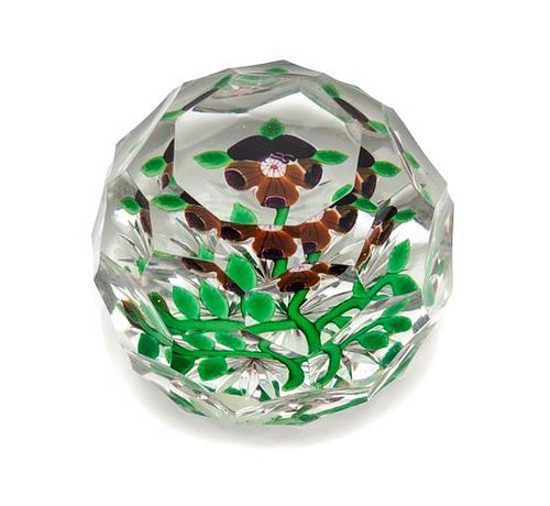 Baccarat, , a multi-faceted pansy paperweight