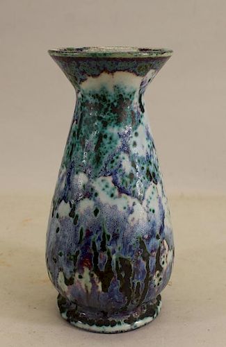 Multi Colored Drip Glazed Ruskin Pottery Vase