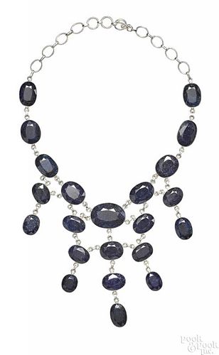 Sterling silver sapphire necklace