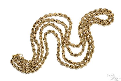 18K yellow gold rope necklace