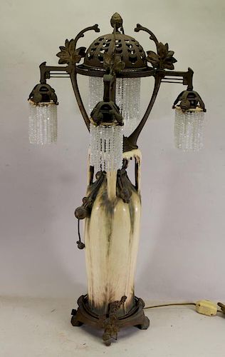 Austrian Art Nouveau 'EDDA' Style Vase Lamp