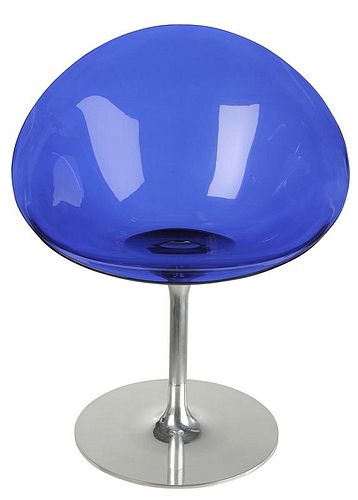 Modern Tulip Form Cobalt Chair By Kartell