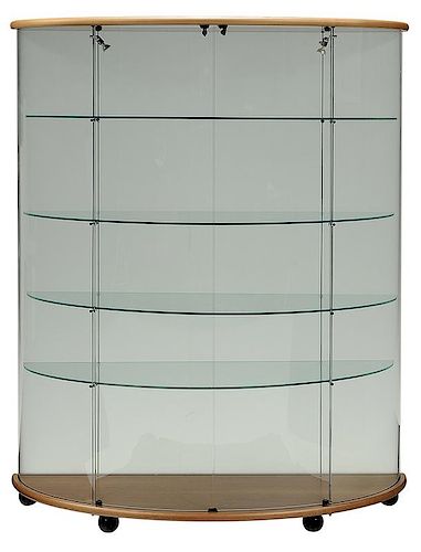 Contemporary Glass Demilune Vitrine