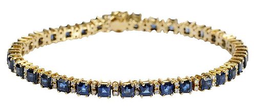 18kt. Sapphire & Diamond Bracelet
