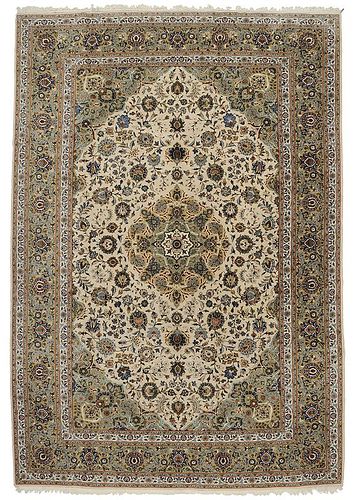 Ivory Field Kashan Carpet