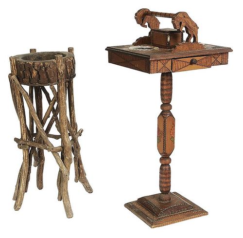 Two Vintage Rustic Stands