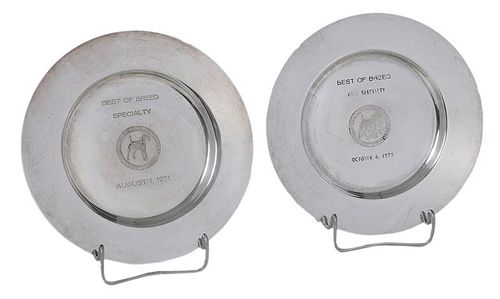 Two Sterling Trophy Plates