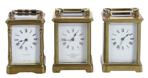 Three Carriage Clocks with Cases