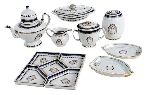 12 Pieces Chinese Export Armorial Porcelain