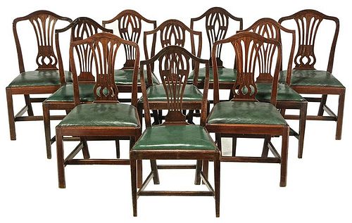 10 Hepplewhite Style Mahogany Side Chairs