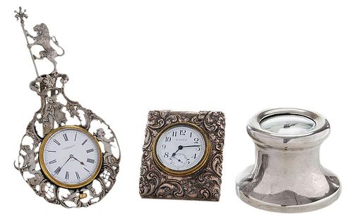 Three Silver Clocks