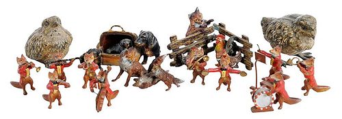 15 Cold Painted Bronze Animal Figures