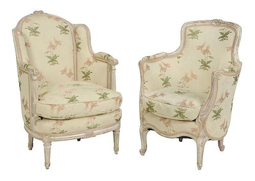 Two Provincial Style Upholstered Arm Chairs
