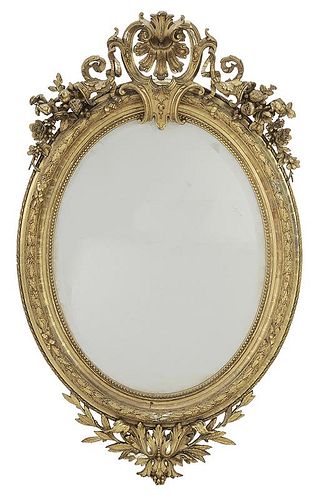 Louis XVI Style Gilt Oval Mirror