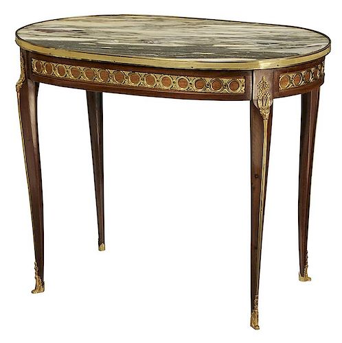Louis XVI Style Bronze Mounted Marble Top Table