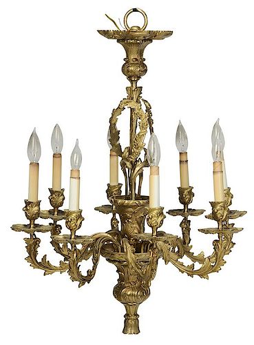 Louis XV Style Gilt Bronze Light Chandelier