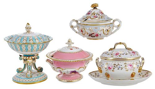 Four Covered Sauce Tureens