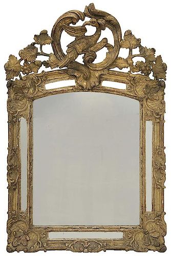 Italian Rococo Carved and Gilt Wood Mirror