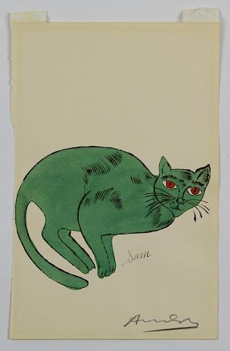 Andy Warhol Green Sam - from 25 Cats Named Sam and One Blue Pussy 1954