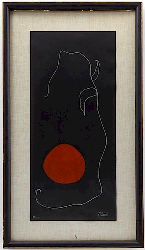 Joan Miro Oiseau Devant le Soleil 1961