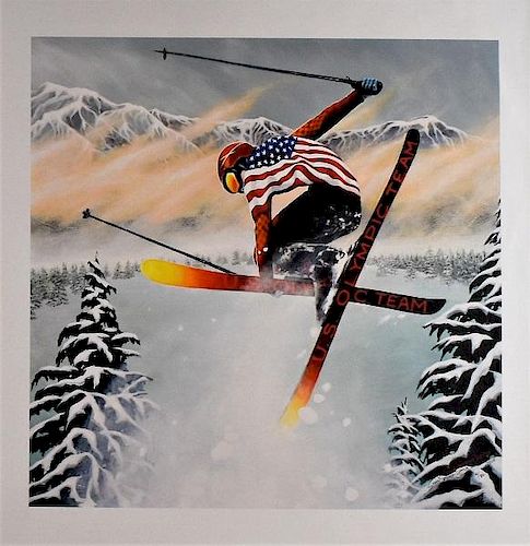 Susan Sommer-Luarca "US Olympic Ski Team" Giclee on Canvas