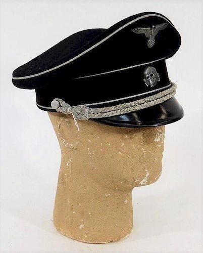WWII Style German Allgemeine SS Officers Visor Cap