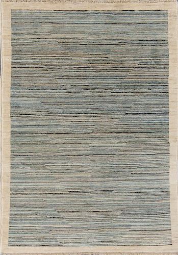Modern Natural Dye Afghan Rug: 4'2'' x 5'11''