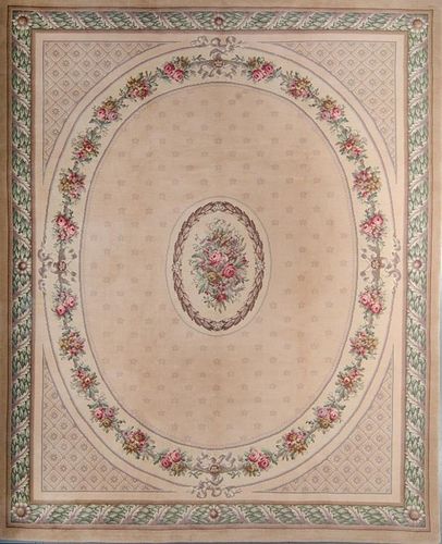 Vintage Savonnerie Carpet, Czechoslovakia: 9'10'' x 13'2''