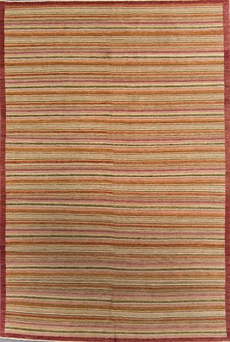 Natural Dye Rug with Stripes: 5'11'' x 8'11''