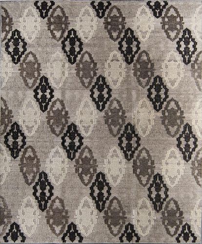 Wool and Bamboo Silk Kilim, India: 8'1'' x 9'10"
